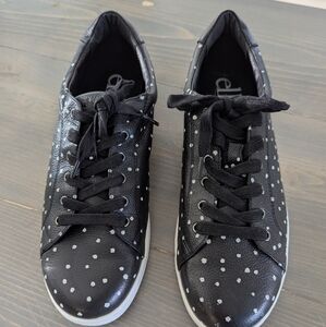 Elk Women's Leather Black Polka Dot Sneakers